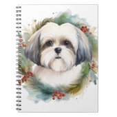 Carnet Malti Tzu Christmas Wreath Festive Pup (Devant)