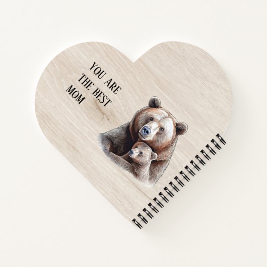 Carnet Mama Bear Heart-Shaped Personalized Notebook (Dos)