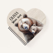 Carnet Mama Bear Heart-Shaped Personalized Notebook (Devant)