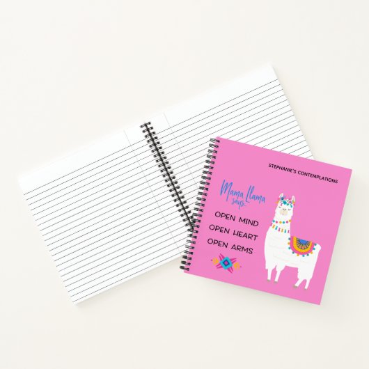 Carnet Mama Llama Dit Open Mind, Open Heart, Open Arms (Intérieur)