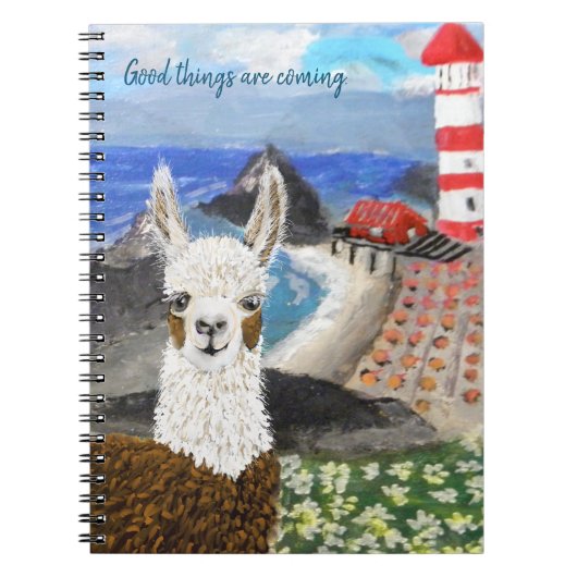 Carnet Mama Llama Vacances en bord de mer (Devant)