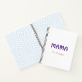 Carnet Mama mères heureuses rétro violet ajouter nom text (Intérieur)