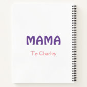 Carnet Mama mères heureuses rétro violet ajouter nom text (Dos)