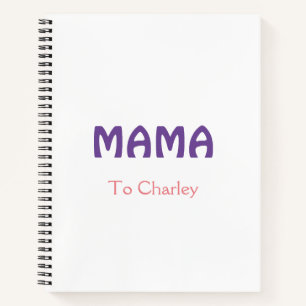 Carnet Mama mères heureuses rétro violet ajouter nom text