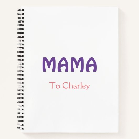 Carnet Mama mères heureuses rétro violet ajouter nom text (Devant)