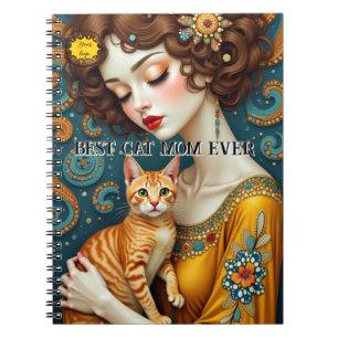 Carnet Maman amoureuse de chats Photo orange