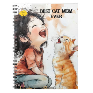 Carnet Maman amoureuse de chats Photo orange