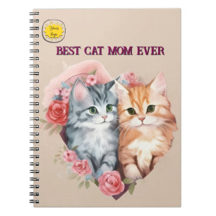Carnet Maman amoureuse de chats Photo orange