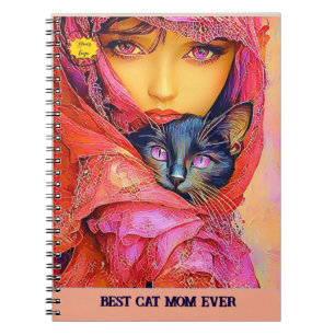 Carnet Maman amoureuse de chats Photo orange