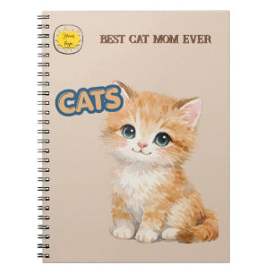 Carnet Maman amoureuse de chats Photo orange
