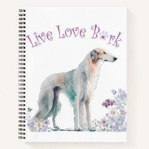 Carnet Maman Borzoï Floral