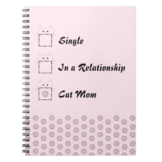 Carnet Maman Chat Chaton Mignon Patte Rose (Devant)