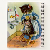 Carnet maman chat des années 1930 lave son chaton (Dos)