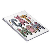 Carnet Maman chat floral avec empreinte de patte (Côté Droit)
