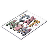 Carnet Maman chat floral avec empreinte de patte (Côté gauche)
