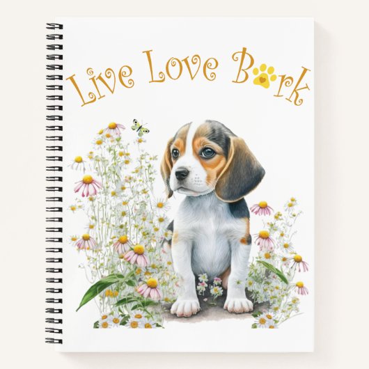 Carnet Maman Chien Beagle Floral (Devant)
