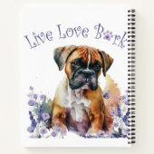 Carnet Maman Chien Boxer Floral (Dos)