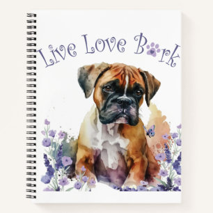 Carnet Maman Chien Boxer Floral