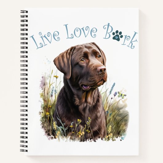 Carnet Maman Chien Lab Chocolat Floral (Devant)