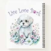 Carnet Maman chien maltais floral (Dos)
