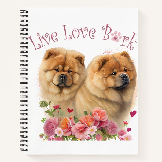 Carnet Maman Chow Chow Fleurie (Devant)