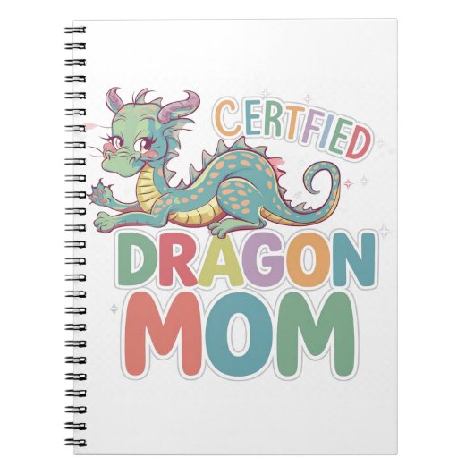 Carnet Maman dragon certifiée design coloré (Devant)