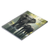 Carnet Maman et bébé éléphant Personnalisé (Côté gauche)