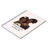 Carnet Maman et fille noire personnalisée (6) (Côté gauche)