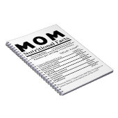 Carnet Maman Faits nutritionnels (Côté Droit)