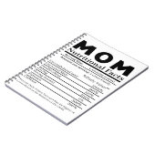 Carnet Maman Faits nutritionnels (Côté gauche)