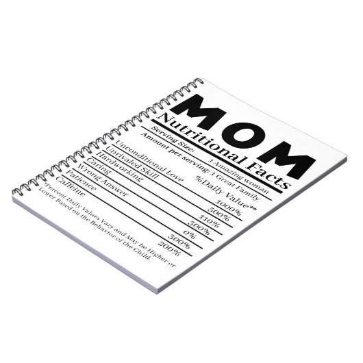 Carnet Maman Faits nutritionnels (Côté gauche)