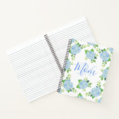 Carnet Maman Floral Bleu Hydrangée Aquarelle moderne (Intérieur)