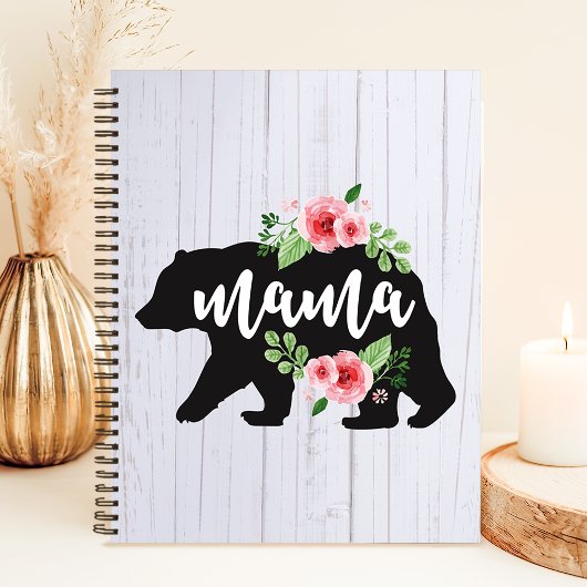 Carnet Maman Ourse Floral Rustique 