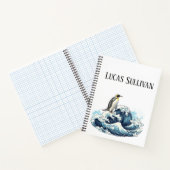 Carnet Manchot royal surfant les vagues (Intérieur)