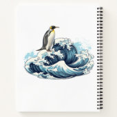 Carnet Manchot royal surfant les vagues (Dos)