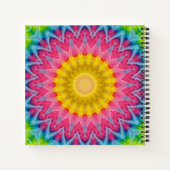 Carnet Mandala à Cravate arc-en-ciel avec symétrie vibran (Dos)