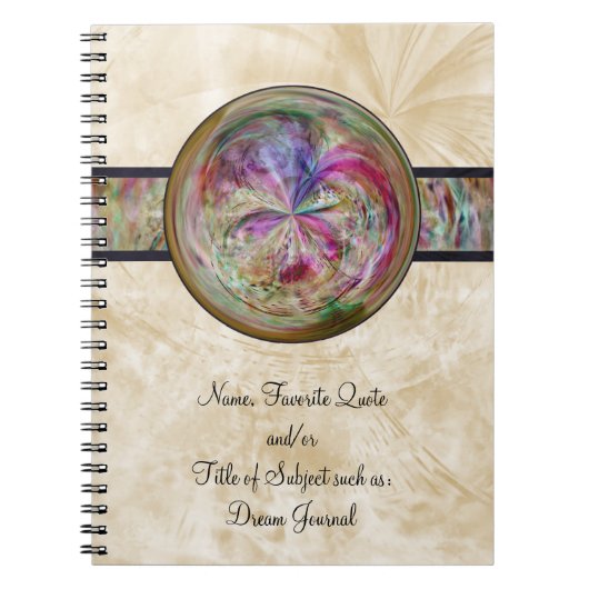 Carnet Mandala abstrait de bulle avec le ruban (Devant)