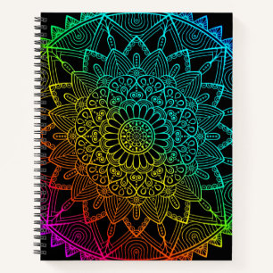 Carnet Mandala Arc-en-ciel noir