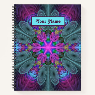 Carnet Mandala Art Fractal Coloré Kaléidoscope Nom Person