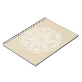 Carnet Mandala blanc exotique sur Arrière - plan beige (Côté gauche)