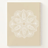 Carnet Mandala blanc exotique sur Arrière - plan beige (Dos)