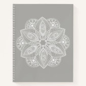 Carnet Mandala blanc exotique sur Arrière - plan gris (Devant)