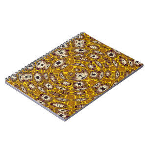 Carnet Mandala Bohème à Motif Floral Doré