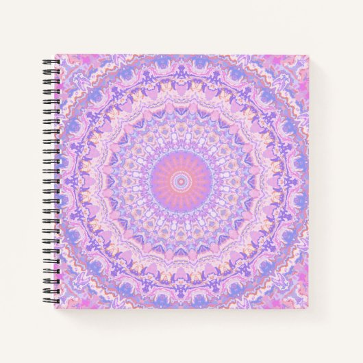 Carnet Mandala bohème complexe aux couleurs psychédélique (Devant)