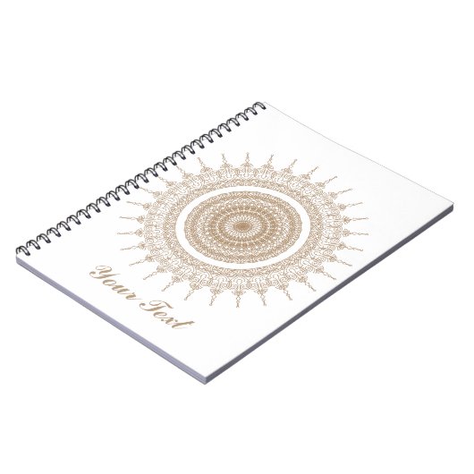 Carnet Mandala Bohemian White Boho personnalisé (Côté gauche)