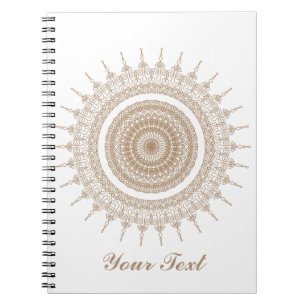Carnet Mandala Bohemian White Boho personnalisé