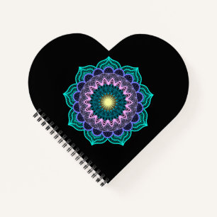 Carnet Mandala Coloré sur Fond Noir