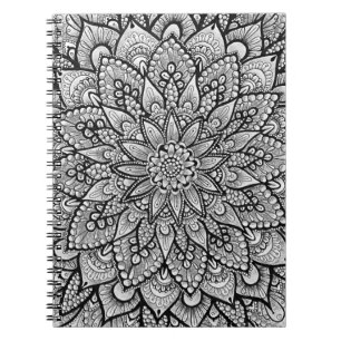 Carnet Mandala d'art original noir et blanc