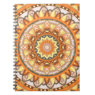 Carnet Mandala d'automne, motif géométrique boho cosy d'a