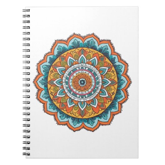 Carnet mandala de diverses couleurs (Devant)